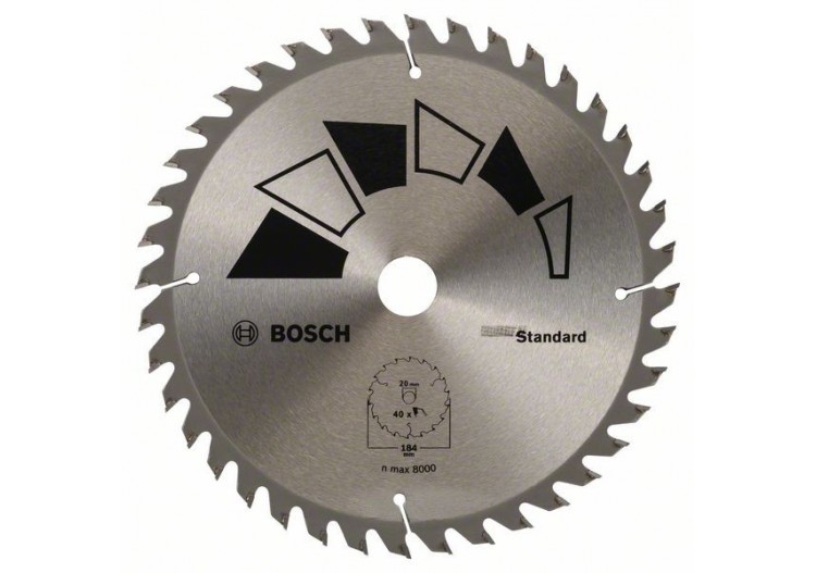 Lame de scie circulaire STANDARD D : 184 mm  Alésage : 20 mm  Dents : 40 - 2609256B56 - Bosch