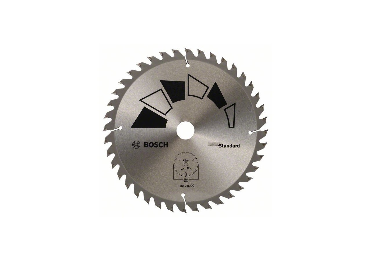 Lame de scie circulaire STANDARD D : 184 mm  Alésage : 20 mm  Dents : 40 - 2609256B56 - Bosch