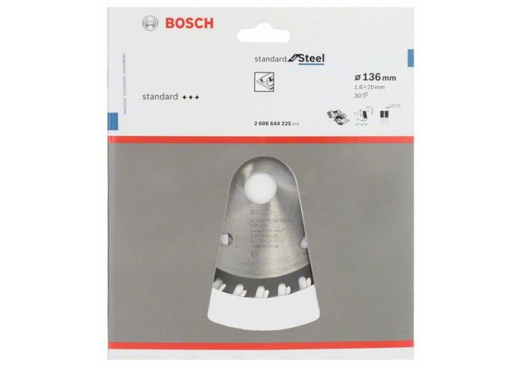 Lame scie circulaire Métal 136x20x1,6mm  30D - 2608644225 - Bosch