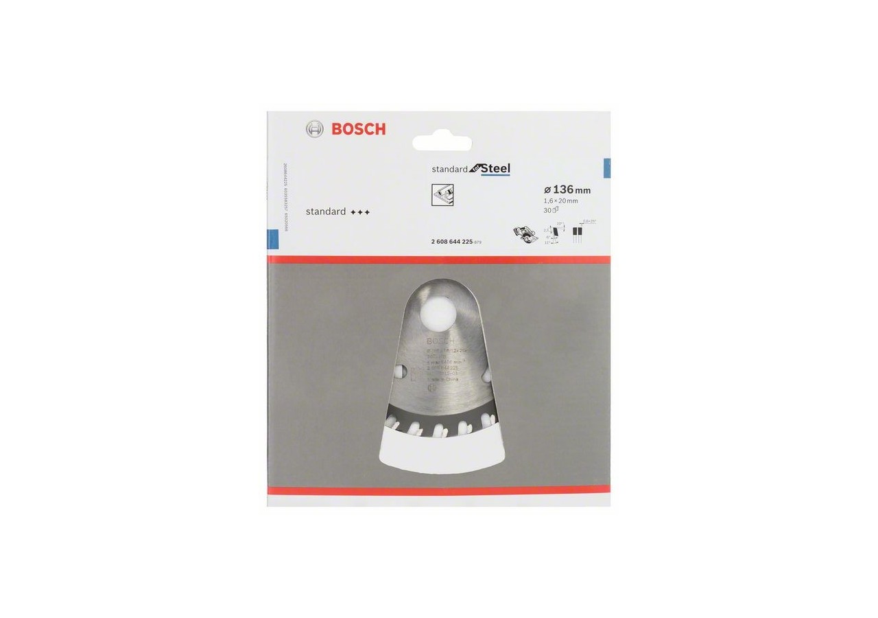 Lame scie circulaire Métal 136x20x1,6mm  30D - 2608644225 - Bosch