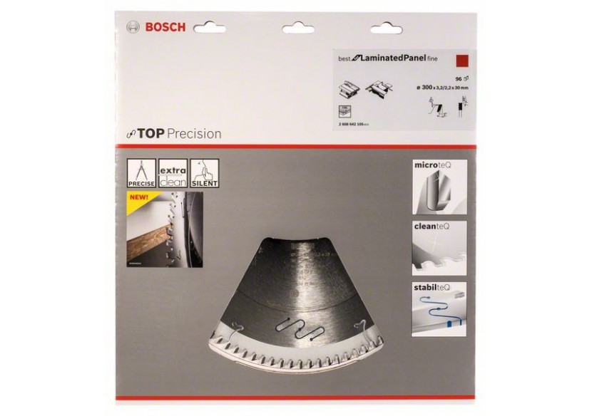 Lame de scie circulaire Top Precision Best for Laminated Panel Fine 300 x 30 x 3,2 mm, 96 - 2608642105 - Bosch Lame de scie circulaire Top Precision Best for Laminated Panel Fine 300 x 30 x 3,2 mm, 96 - 2608642105 - Bosch