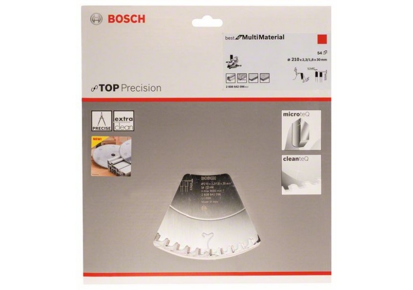 Lame de scie circulaire Top Precision Best for Multi Material 210 x 30 x 2,3 mm, 54 - 2608642096 - Bosch Lame de scie circulaire Top Precision Best for Multi Material 210 x 30 x 2,3 mm, 54 - 2608642096 - Bosch