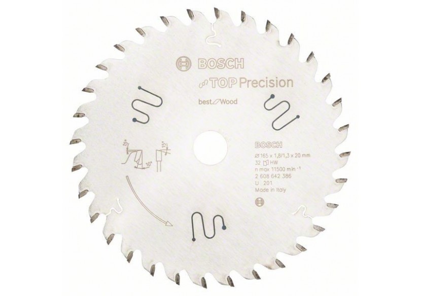 Lame de scie circulaire Top Precision Best for Wood 165 x 20 x 1,8 mm, 32 - 2608642386 - Bosch Lame de scie circulaire Top Precision Best for Wood 165 x 20 x 1,8 mm, 32 - 2608642386 - Bosch