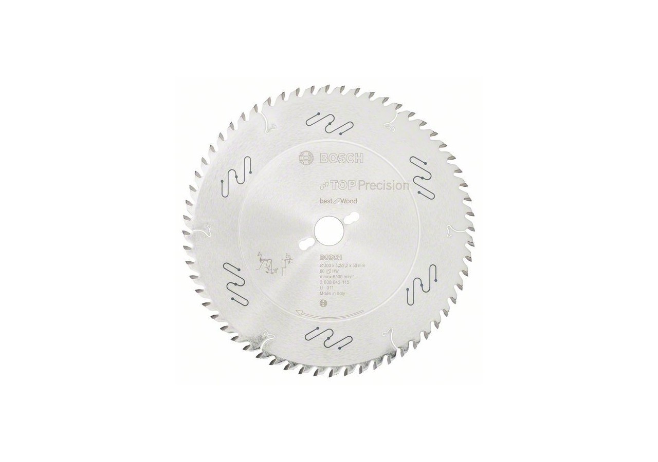 Lame de scie circulaire Top Precision Best for Wood 300 x 30 x 3,2 mm, 60 - 2608642115 - Bosch