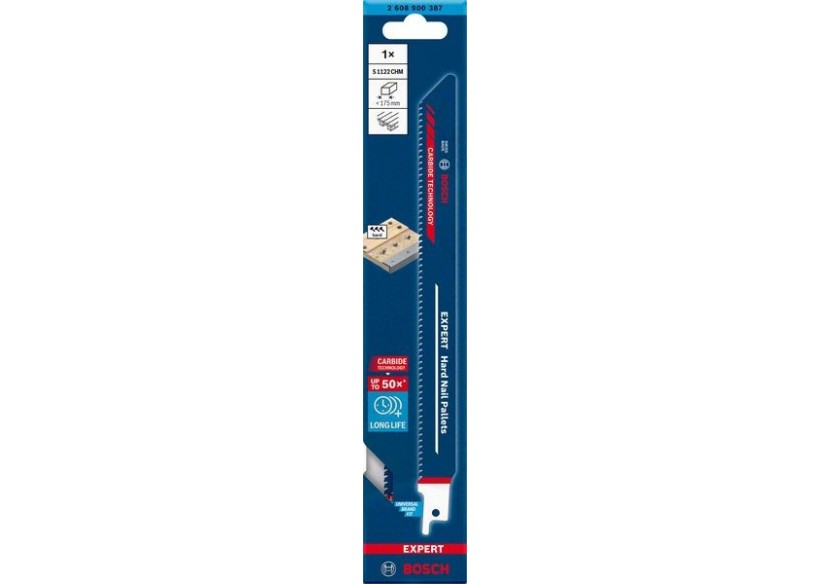 Lame de scie sabre Expert 'Hard Nail Pallets' S 1122 CHM 1 pce - 2608900387 - Bosch Lame de scie sabre Expert 'Hard Nail Pallets' S 1122 CHM 1 pce - 2608900387 - Bosch