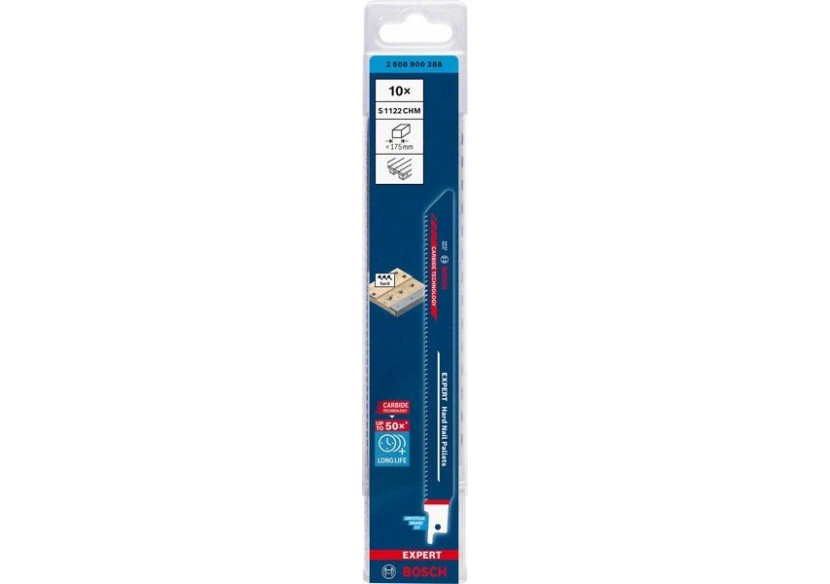 Lame de scie sabre Expert 'Hard Nail Pallets' S 1122 CHM 10 pces - 2608900388 - Bosch Lame de scie sabre Expert 'Hard Nail Pallets' S 1122 CHM 10 pces - 2608900388 - Bosch