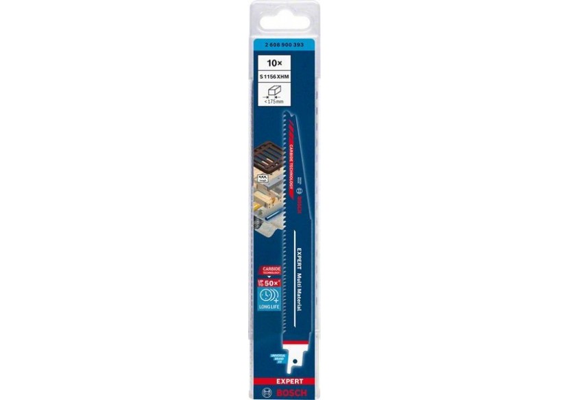 Lame de scie sabre Expert 'Multi Material' S 1156 XHM 10 pces - 2608900393 - Bosch Lame de scie sabre Expert 'Multi Material' S 1156 XHM 10 pces - 2608900393 - Bosch