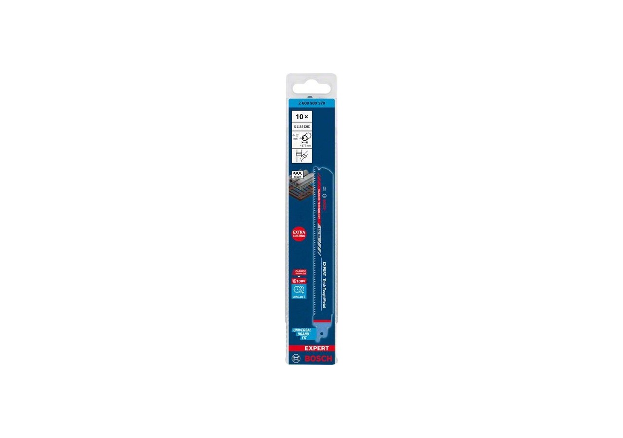 Lame de scie sabre Expert 'Thick Tough Metal' S 1155 CHC, 10 pces - 2608900370 - Bosch