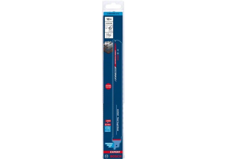 Lame de scie sabre Expert 'Thick Tough Metal' S 1255 CHC, 10 pces - 2608900372 - Bosch
