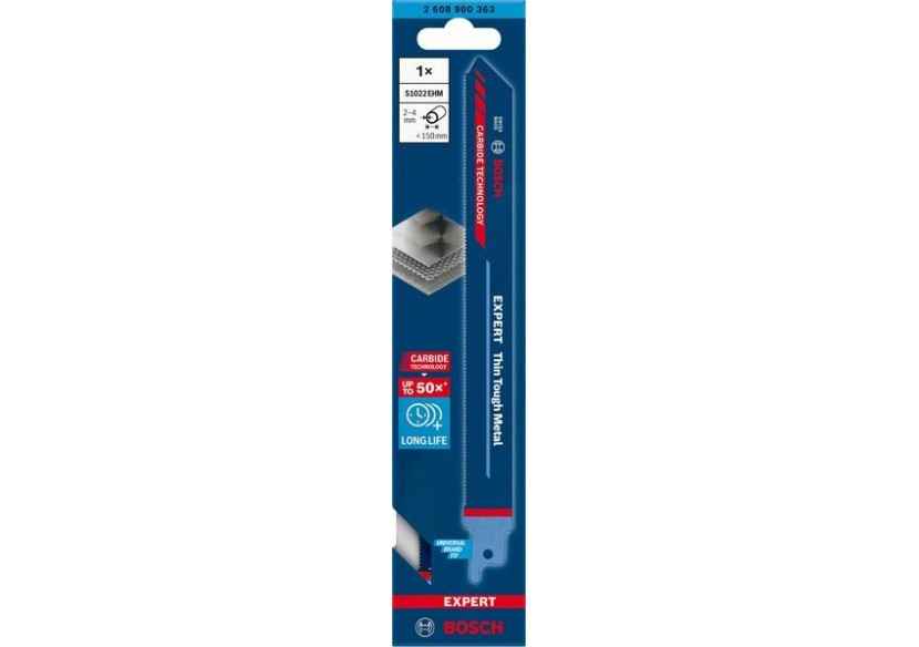 Lame de scie sabre Expert 'Thin Tough Metal' S 1022 EHM, 1 pce - 2608900363 - Bosch Lame de scie sabre Expert 'Thin Tough Metal' S 1022 EHM, 1 pce - 2608900363 - Bosch