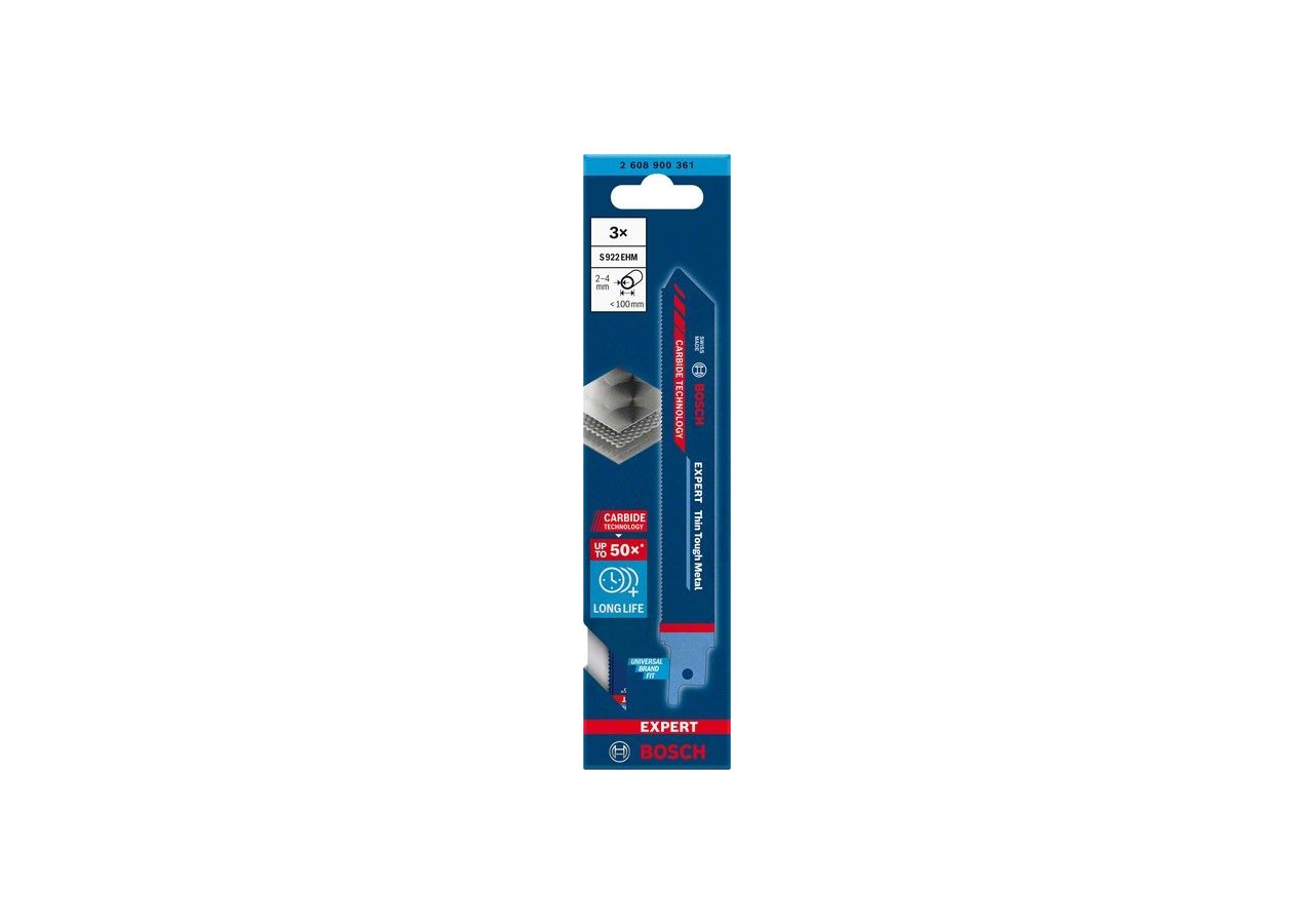 Lame de scie sabre Expert 'Thin Tough Metal' S 922 EHM, 3 pces - 2608900361 - Bosch