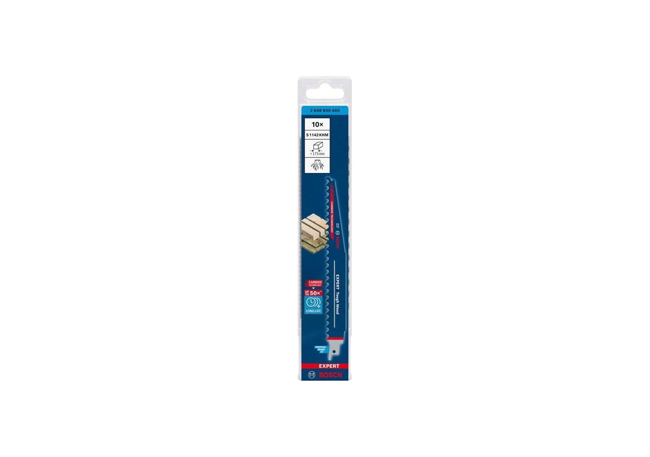 Lame de scie sabre Expert 'Tough Wood' S 1142 KHM 10 pces - 2608900405 - Bosch