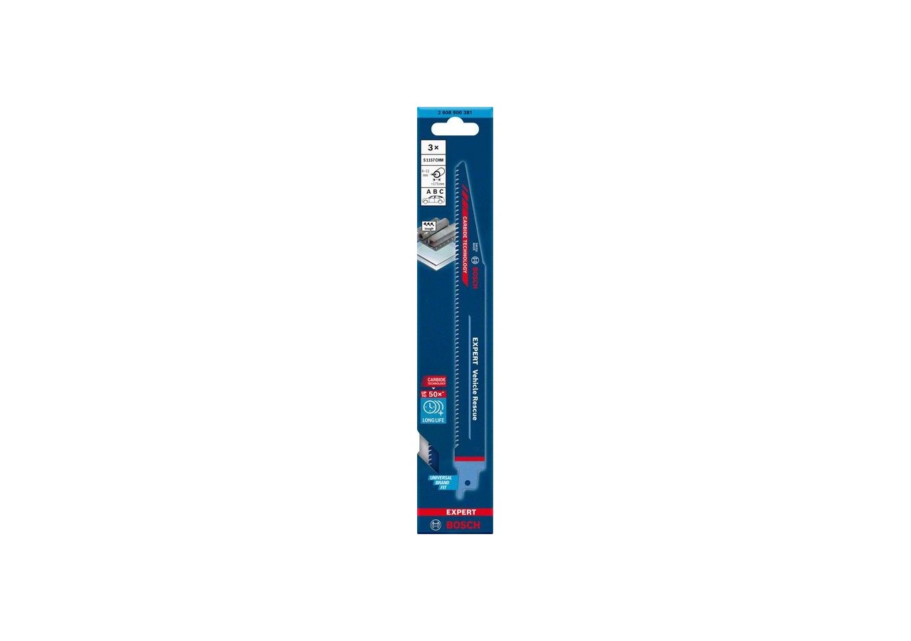 Lame de scie sabre Expert 'Vehicle Rescue' S 1157 CHM 3 pces - 2608900381 - Bosch