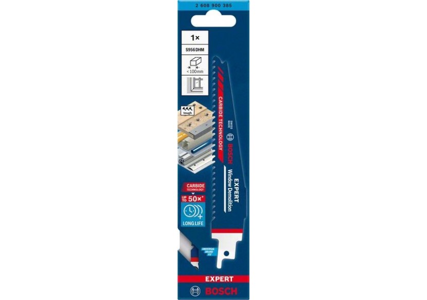 Lame de scie sabre Expert 'Window Demolition' S 956 DHM, 1 pce - 2608900385 - Bosch Lame de scie sabre Expert 'Window Demolition' S 956 DHM, 1 pce - 2608900385 - Bosch