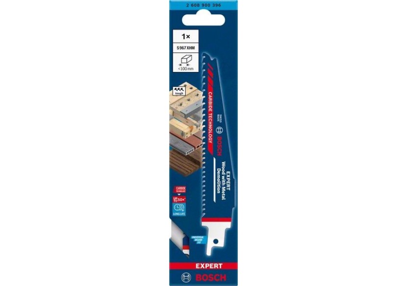 Lame de scie sabre Expert 'Wood with Metal Demolition' S 967 XHM 1 pce - 2608900396 - Bosch Lame de scie sabre Expert 'Wood with Metal Demolition' S 967 XHM 1 pce - 2608900396 - Bosch