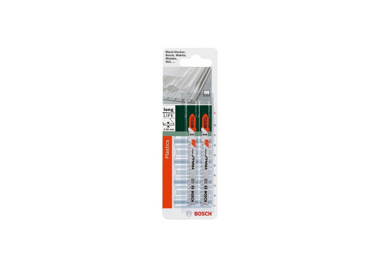 Lame de scie sauteuse BIM, T 102 BF Clean for PMMA - 2609256C59 - Bosch