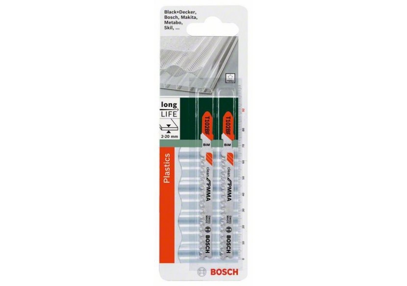Lame de scie sauteuse BIM, T 102 BF Clean for PMMA - 2609256C59 - Bosch Lame de scie sauteuse BIM, T 102 BF Clean for PMMA - 2609256C59 - Bosch