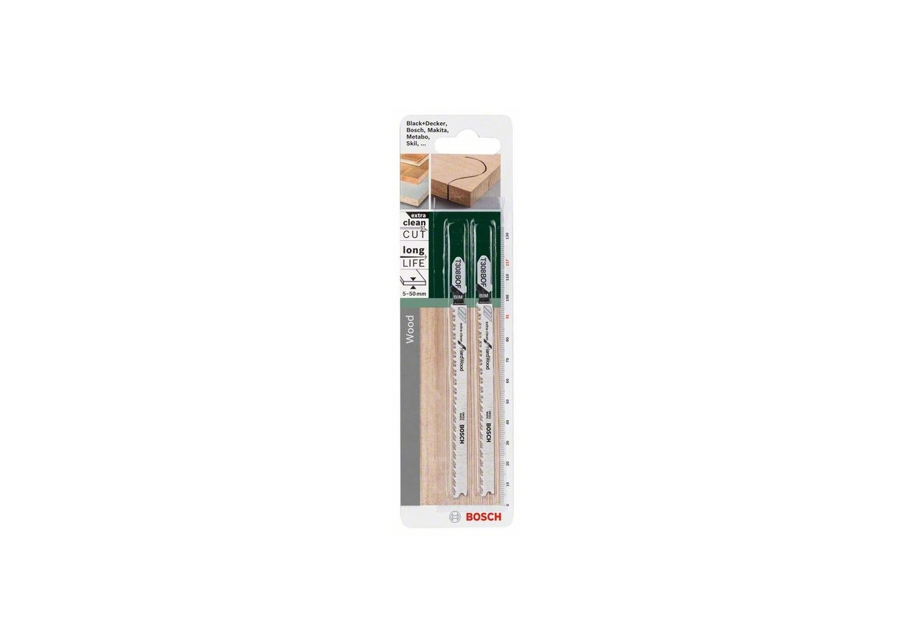 Lame de scie sauteuse BIM, T 308 BOF Extraclean for Hard Wood - 2609256A08 - Bosch