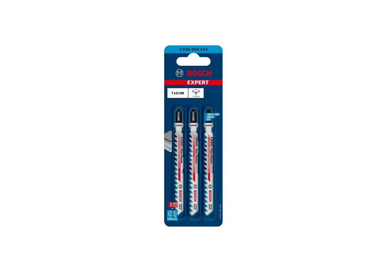 Lame de scie sauteuse Expert 'Fiber Plaster' T 141 HM 3 pces - 2608900563 - Bosch