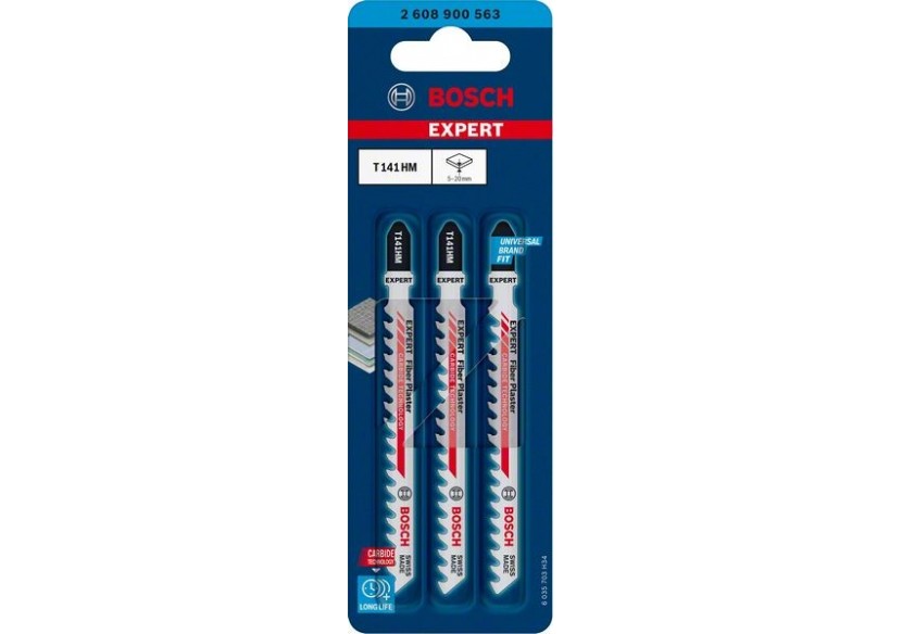 Lame de scie sauteuse Expert 'Fiber Plaster' T 141 HM 3 pces - 2608900563 - Bosch Lame de scie sauteuse Expert 'Fiber Plaster' T 141 HM 3 pces - 2608900563 - Bosch