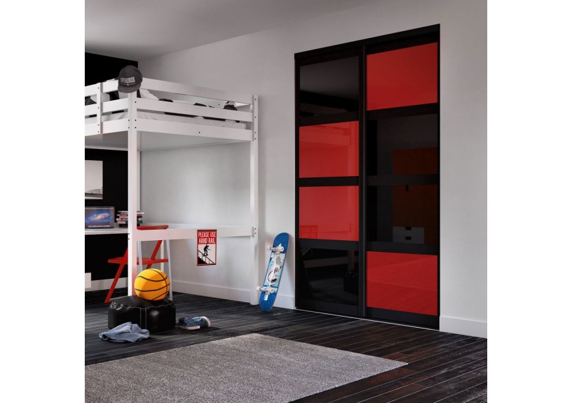 Façade de placard coulissante 2 portes Rio de Janeiro verre laqué - Kazed : Confort'Mat