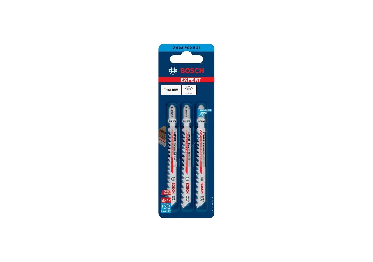 Lame de scie sauteuse Expert 'Hardwood Fast' T 144 DHM 3 pces - 2608900541 - Bosch