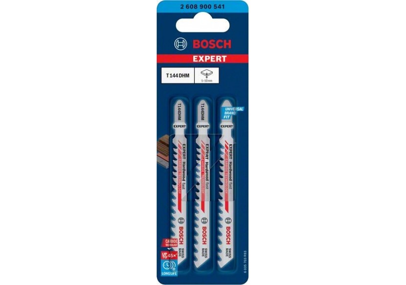 Lame de scie sauteuse Expert 'Hardwood Fast' T 144 DHM 3 pces - 2608900541 - Bosch Lame de scie sauteuse Expert 'Hardwood Fast' T 144 DHM 3 pces - 2608900541 - Bosch