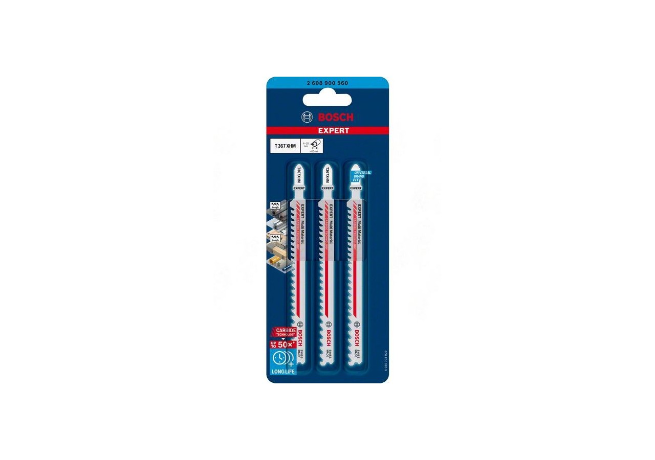 Lame de scie sauteuse Expert 'Multi Material' T 367 XHM 3 pces - 2608900560 - Bosch