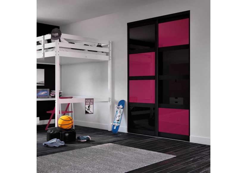 Façade de placard coulissante 2 portes Rio de Janeiro verre laqué - Kazed : Confort'Mat