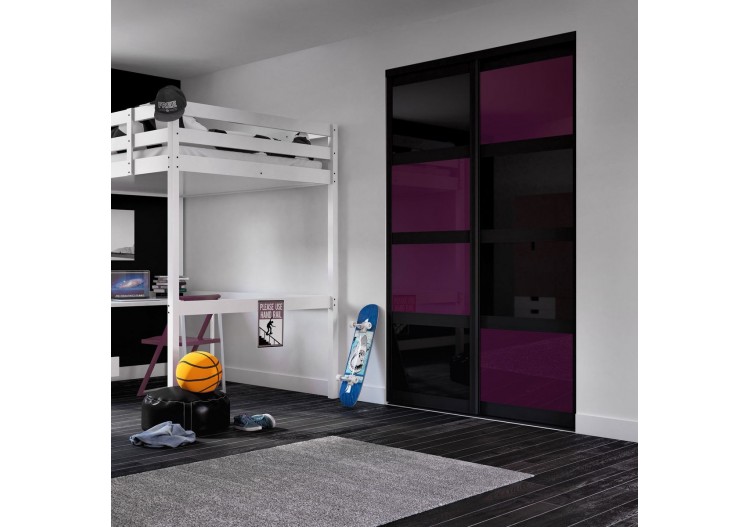 Façade de placard coulissante 2 portes Rio de Janeiro verre laqué - Kazed : Confort'Mat 2