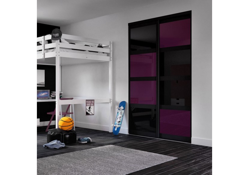 Façade de placard coulissante 2 portes Rio de Janeiro verre laqué - Kazed : Confort'Mat