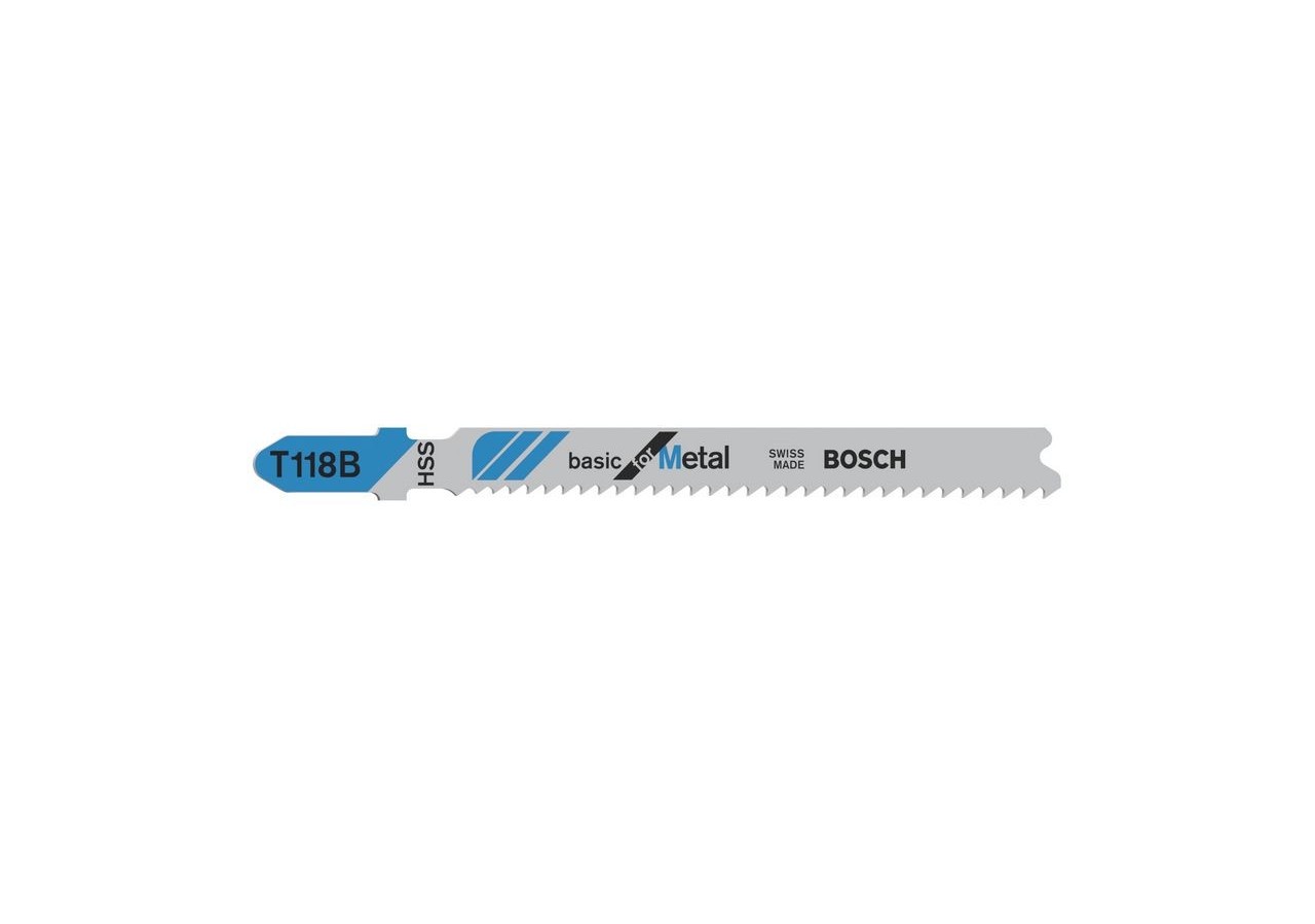 100 Lames scie sauteuse HSS Métal 92mm  Pas : 1,9-2,3mm T118B - 2608631965 - Bosch