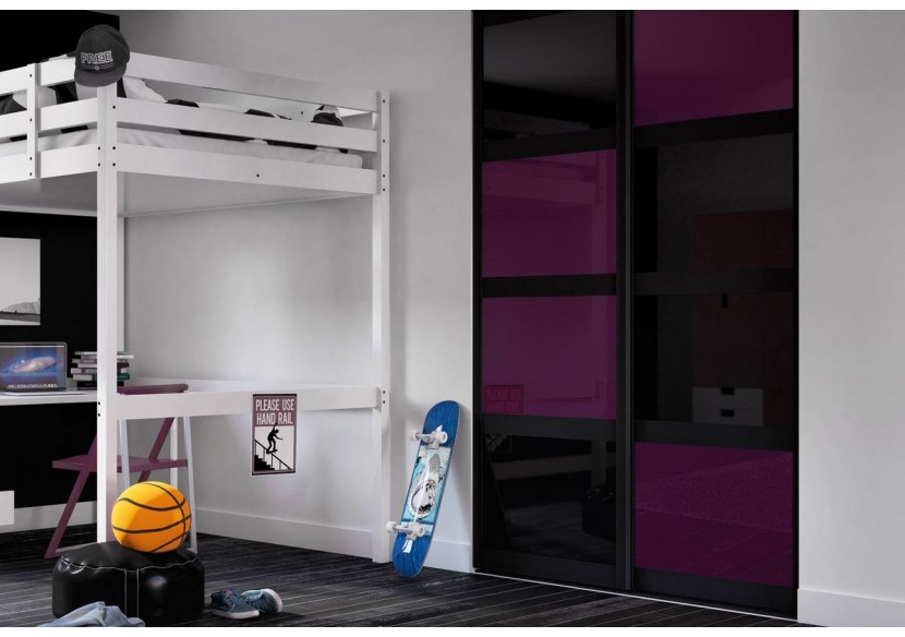 Façade de placard coulissante 2 portes Rio de Janeiro verre laqué - Kazed : Confort'Mat