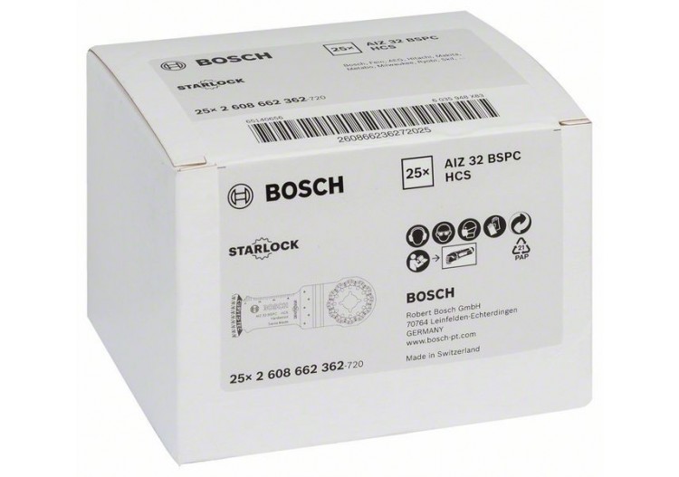 Lame plongeante HCS Starlock AIZ 32 BSPC Hard Wood - 2608662362 - Bosch 2
