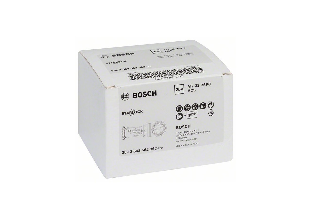 Lame plongeante HCS Starlock AIZ 32 BSPC Hard Wood - 2608662362 - Bosch