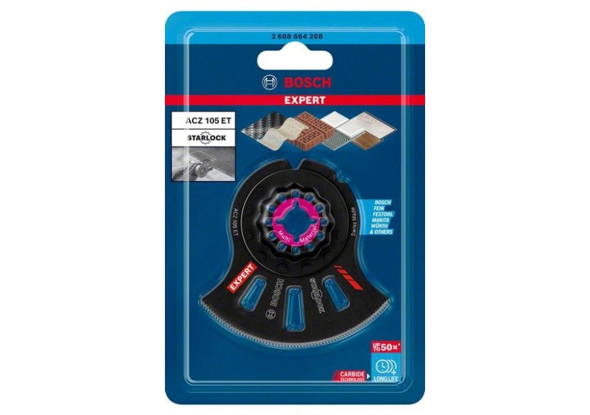 Lame pour outil multifonctions Expert MultiMaterial Segment ACZ 105 ET 1 pce - 2608664208 - Bosch Lame pour outil multifonctions Expert MultiMaterial Segment ACZ 105 ET 1 pce - 2608664208 - Bosch