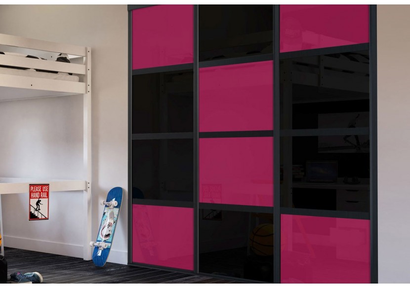 Façade de placard coulissante 3 portes Rio de Janeiro verre laqué - Kazed : Confort'Mat