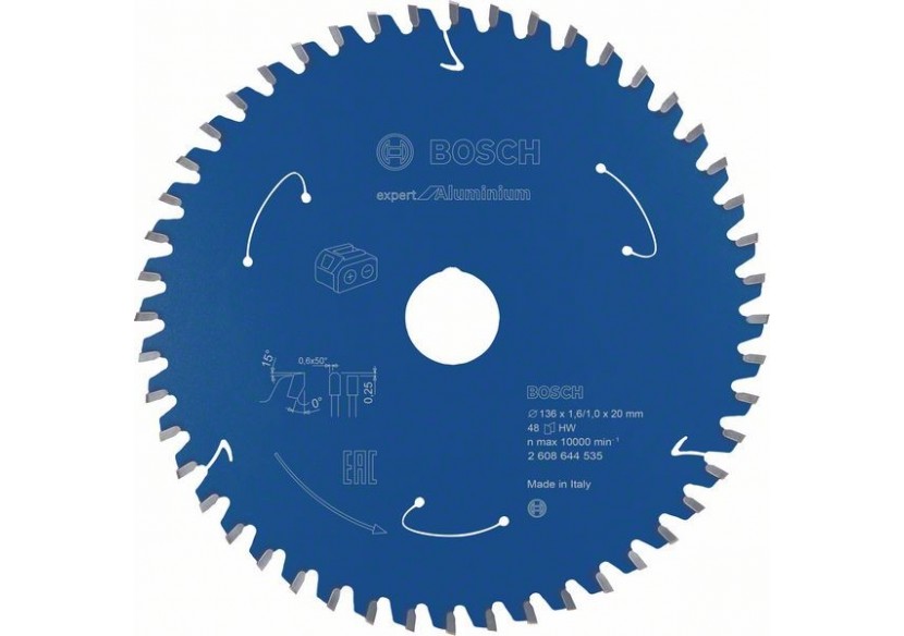 Lame scie circulaire Sans-fil Expert Aluminium 136x20x1,6mm  48D - 2608644535 - Bosch Lame scie circulaire Sans-fil Expert Aluminium 136x20x1,6mm  48D - 2608644535 - Bosch