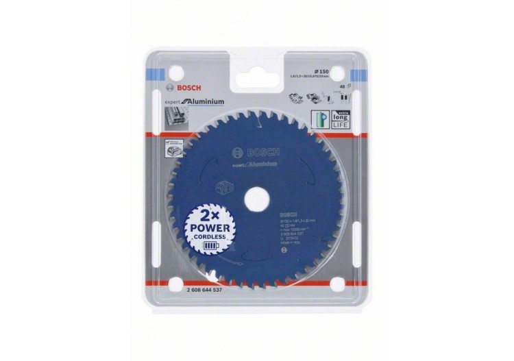 Lame scie circulaire Sans-fil Expert Aluminium 150x20x1,8mm  48D - 2608644537 - Bosch