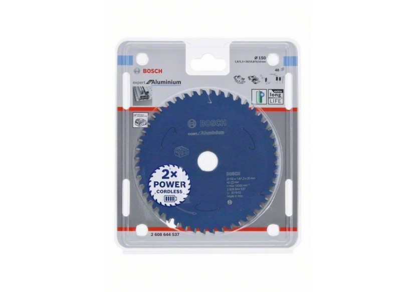 Lame scie circulaire Sans-fil Expert Aluminium 150x20x1,8mm  48D - 2608644537 - Bosch Lame scie circulaire Sans-fil Expert Aluminium 150x20x1,8mm  48D - 2608644537 - Bosch