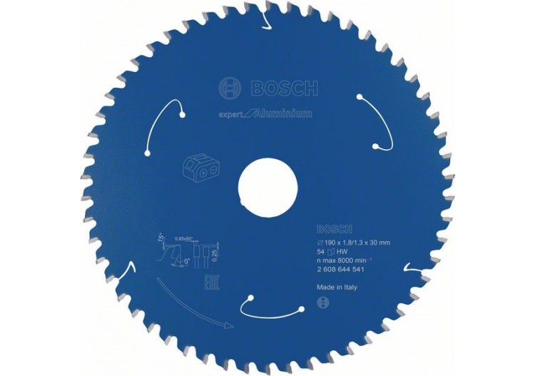 Lame scie circulaire Sans-fil Expert Aluminium 190x30x1,8mm  54D - 2608644541 - Bosch