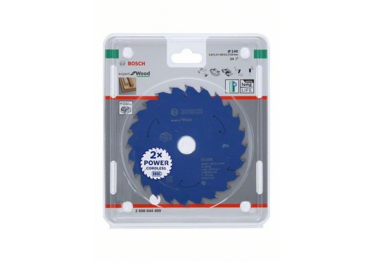 Lame scie circulaire Sans-fil Expert Bois 140x20x1,8mm  24D - 2608644499 - Bosch