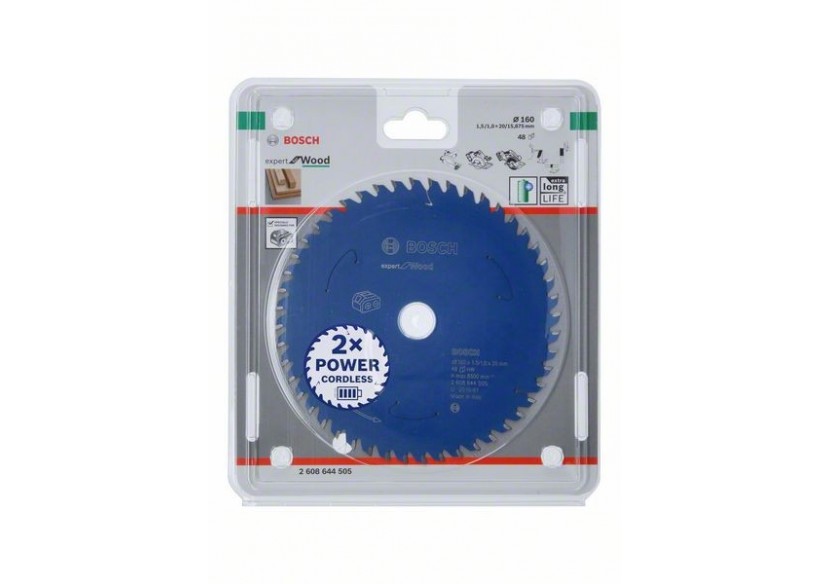 Lame scie circulaire Sans-fil Expert Bois 160x20x1,45mm  48D - 2608644505 - Bosch Lame scie circulaire Sans-fil Expert Bois 160x20x1,45mm  48D - 2608644505 - Bosch