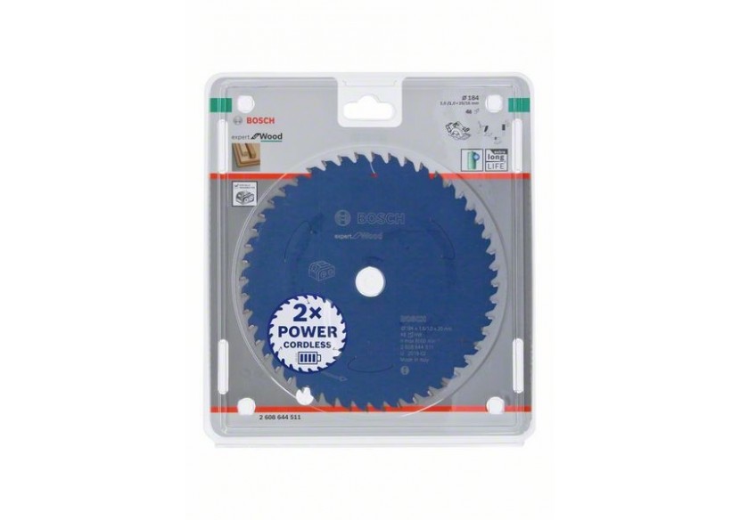 Lame scie circulaire Sans-fil Expert Bois 184x20x1,55mm  48D - 2608644511 - Bosch Lame scie circulaire Sans-fil Expert Bois 184x20x1,55mm  48D - 2608644511 - Bosch