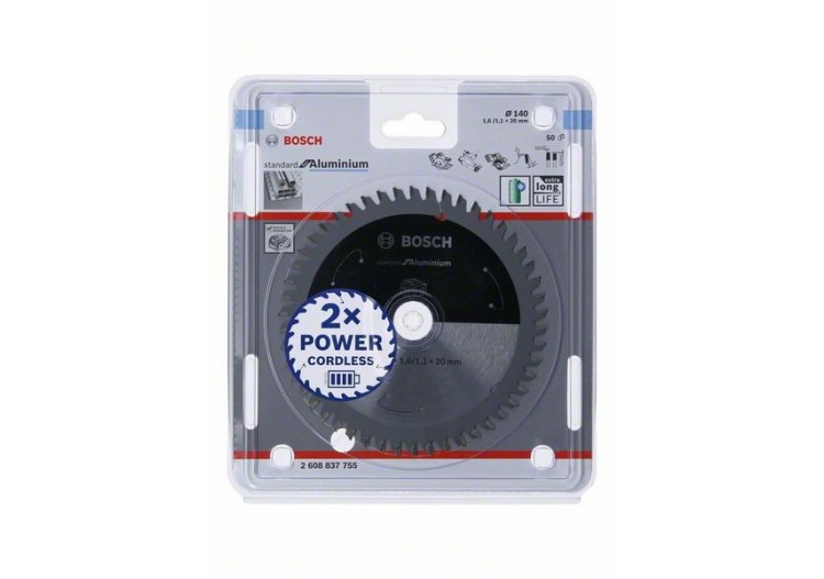 Lame scie circulaire Sans-fil STD Aluminium 140x20x1,6mm  50D - 2608837755 - Bosch