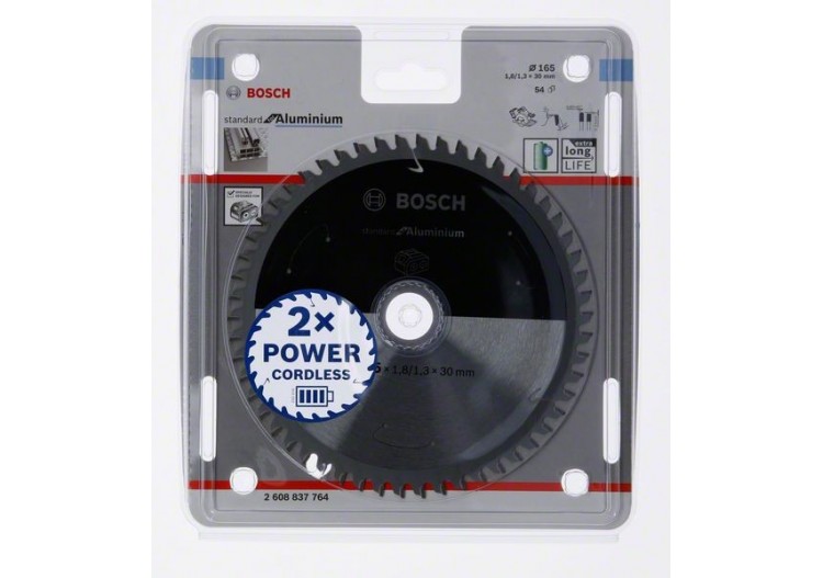 Lame scie circulaire Sans-fil STD Aluminium 165x30x1,8mm  54D - 2608837764 - Bosch