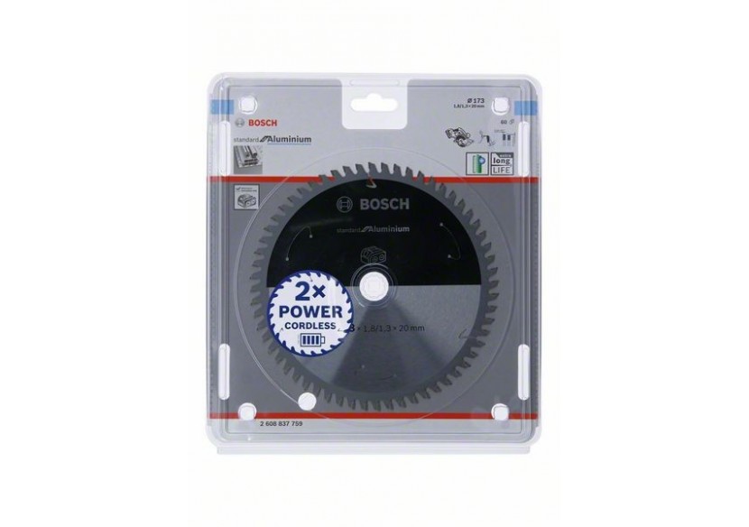 Lame scie circulaire Sans-fil STD Aluminium 173x20x1,8mm  60D - 2608837759 - Bosch Lame scie circulaire Sans-fil STD Aluminium 173x20x1,8mm  60D - 2608837759 - Bosch