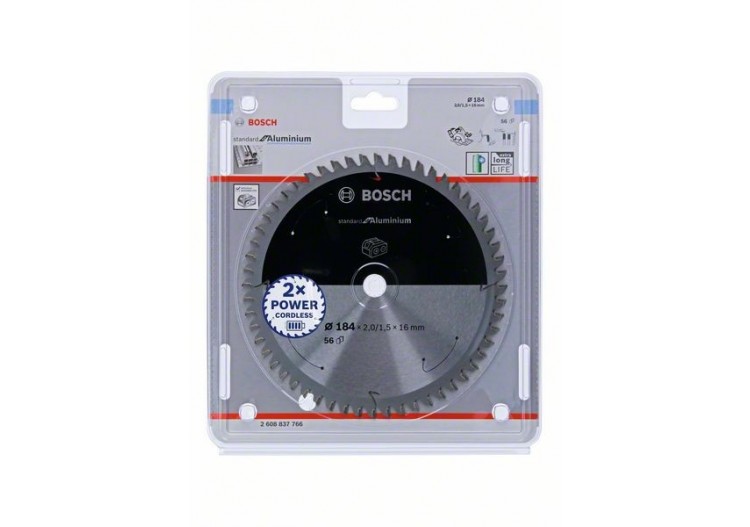 Lame scie circulaire Sans-fil STD Aluminium 184x16x2mm  56D - 2608837766 - Bosch