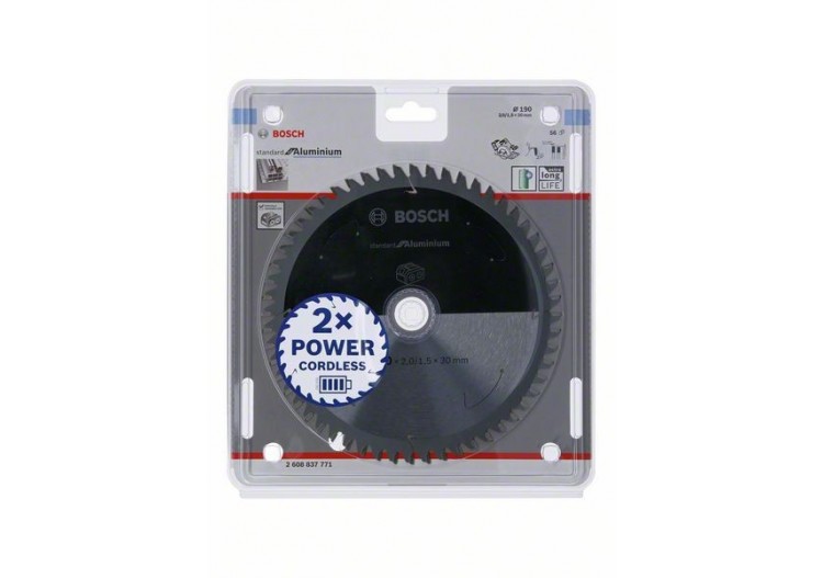 Lame scie circulaire Sans-fil STD Aluminium 190x30x2mm  56D - 2608837771 - Bosch