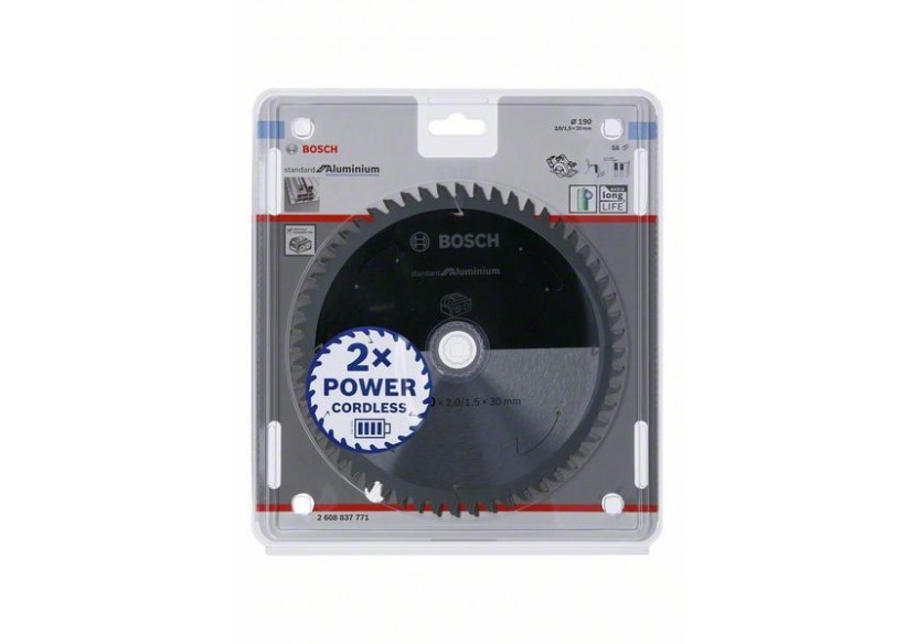 Lame scie circulaire Sans-fil STD Aluminium 190x30x2mm  56D - 2608837771 - Bosch Lame scie circulaire Sans-fil STD Aluminium 190x30x2mm  56D - 2608837771 - Bosch